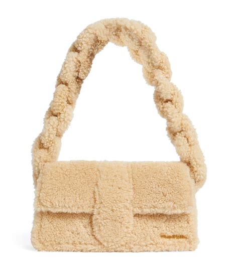 Shearling shoulder bag Ivory .